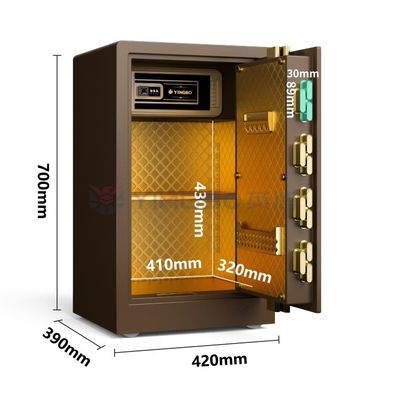2CU FT Smart Fingerprint Safe Box เตือนสองครั้ง สําหรับความปลอดภัย YB/RS-70