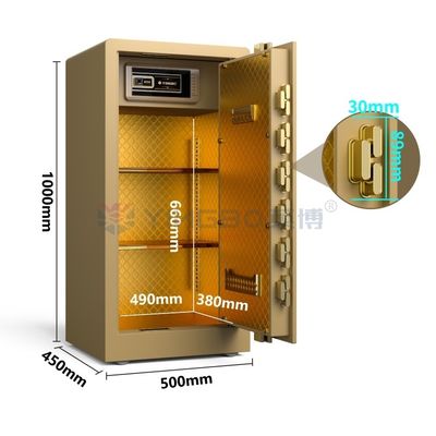 Home Security รอยนิ้วมือ ล็อคชีวมาตรฐาน กล่องเงิน H1000mm YB/RS-100 ทอง