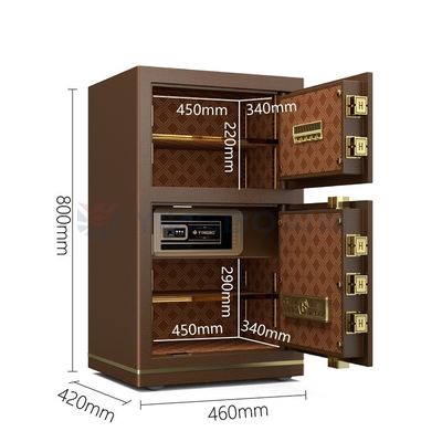 ตู้เซฟสํานักงานสมาร์ทอาร์มแบบสองตัว สําหรับความปลอดภัย H800mm 46±2KG YB/N7-80D