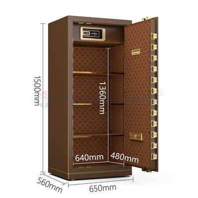ล็อคลายนิ้วมือชีวภาพ กล่องเซฟสํานักงาน H1500mm YB/N7-150 กาแฟ ล็อคลายนิ้วมือ