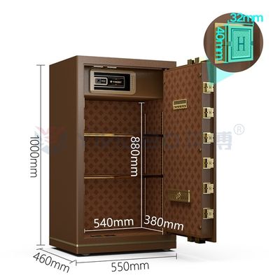 H1000mm โลหะแข็ง ล็อคอิเล็กทรอนิกส์ สํานักงานหรูหรา กล่องเซฟสําหรับความปลอดภัย YB/N7-100
