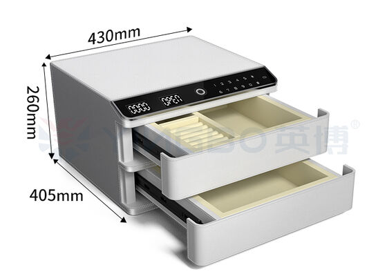 หน้าแรกลายนิ้วมือล็อค หนังปิดเครื่องประดับ กล่องเซฟเหล็กแข็ง เปิดอัตโนมัติ