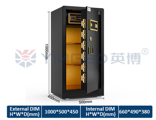 ตู้เซฟนิรภัยในบ้านพร้อมใบรับรอง ISO, CE, RoHS และสิทธิบัตร 7 วิธีเปิด ตู้เซฟเหล็กทึบสองชั้น